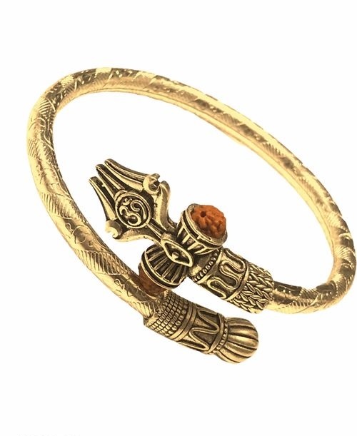 g4 KYRRA Brass Gold Mahakal Rudraksha Kada - Image 1